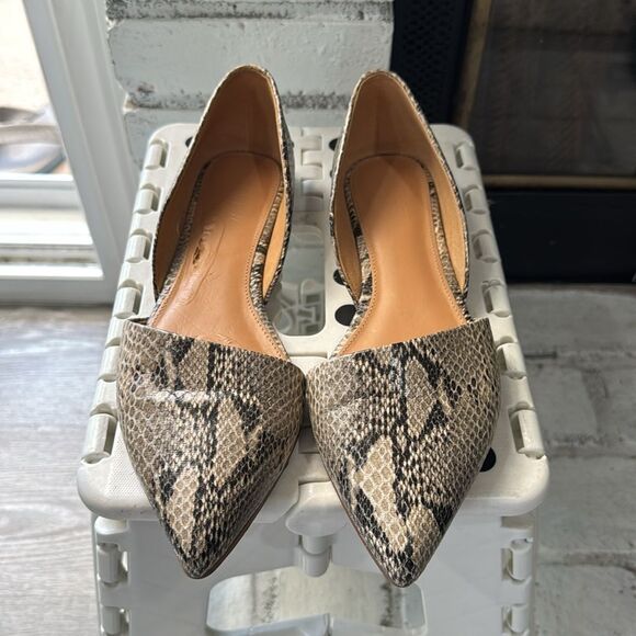 J.crew Women d'Orsay flats Pointed Size 8.5 Grey Black Cream Classic - Picture 2 of 6